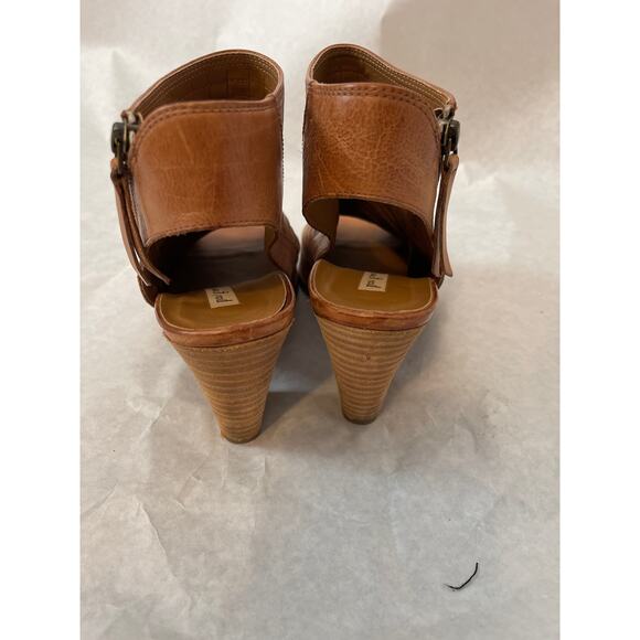 Paul Green Cayenne Peep Toe 3.5 Heel Brown Leather Bootie Women's Size 7.5 (UK5) - Picture 7 of 10